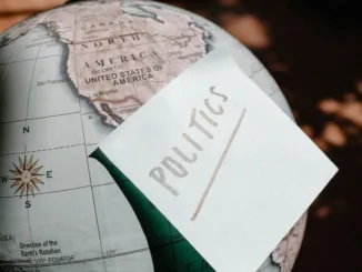 A Politics Text Posted on a Globe