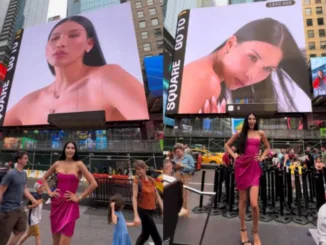 Модель из Казахстана украсила билборды нью-йоркского Таймс-сквер